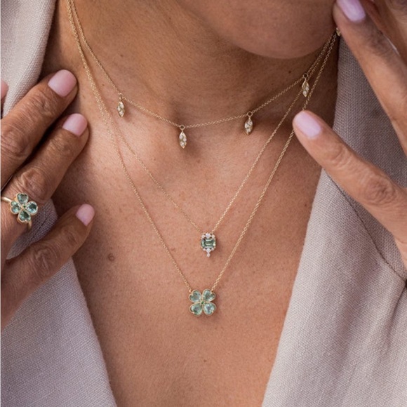 Stainless Steel Zircon Lucky Clover Pendant Necklace 10050048042 - Picture 7 of 8
